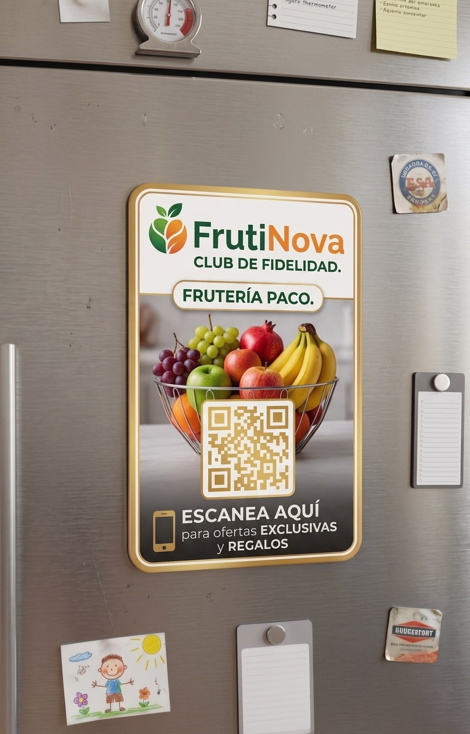 Imán IberiNova en la nevera — Club de fidelidad de Carnicería Paco